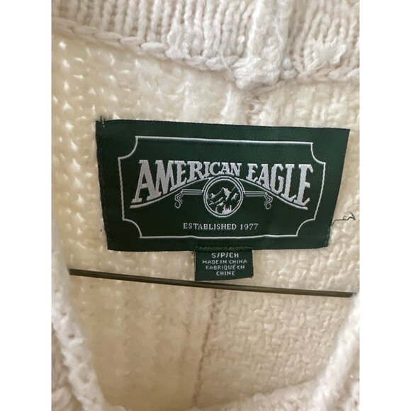 American Eagle Cream Mixed Knit Pattern Sweater S - Picture 3 of 4